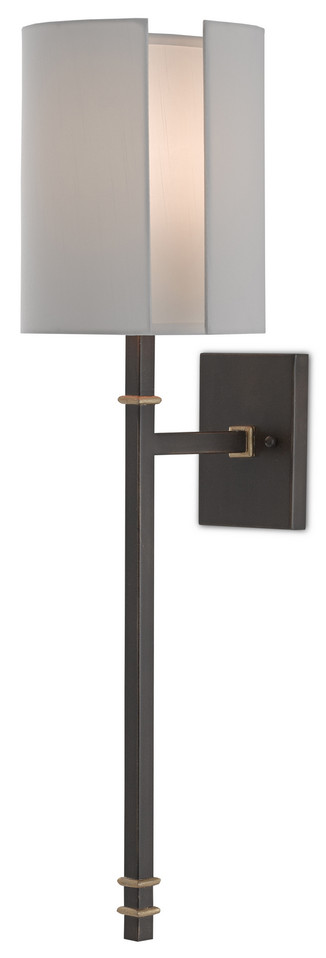 Currey and Company - 5000-0119 - One Light Wall Sconce - Rocher Bronze Wall Sconce - Hand Rubbed Bronze/Contemporary Gold Leaf