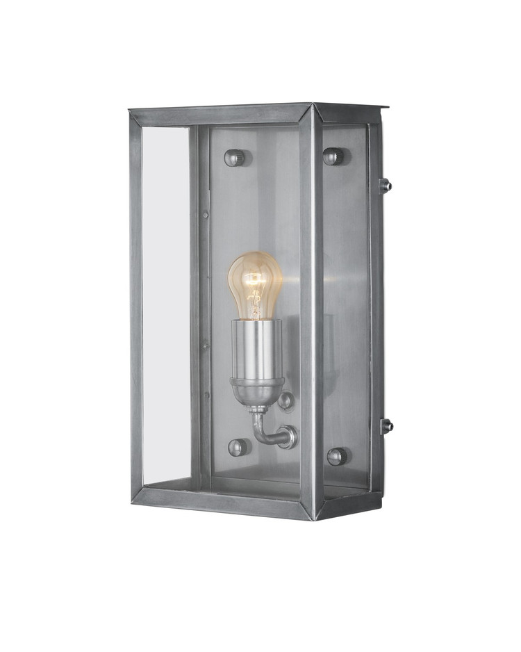 Currey and Company - 5500-0054 - One Light Outdoor Wall Sconce - Royster - Antique Silver/Clear