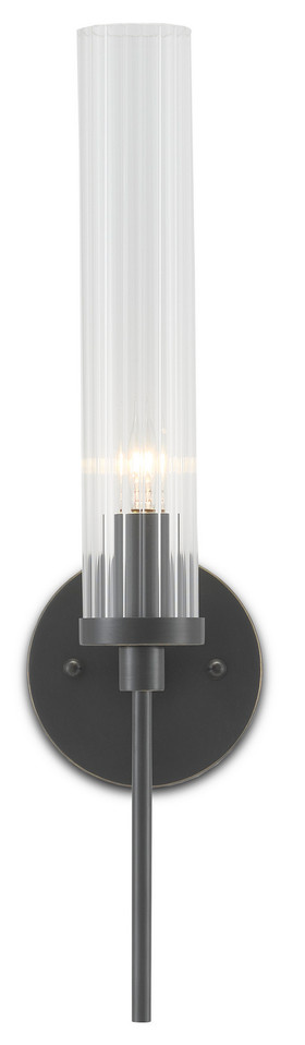 Currey and Company - 5800-0006 - One Light Wall Sconce - Bellings Collection - Oil Rubbed Bronze/Clear