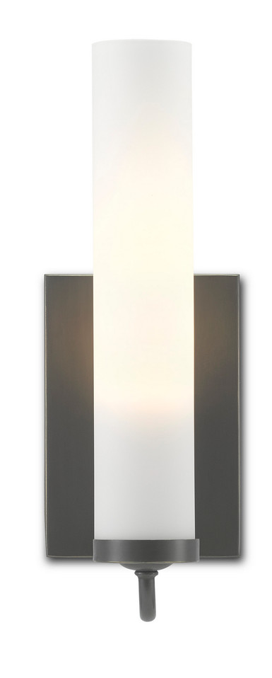Currey and Company - 5800-0012 - One Light Wall Sconce - Brindisi Collection - Oil Rubbed Bronze/Opaque Glass Currey and Company - 5800-0012 - One Light Wall Sconce - Brindisi Collection - Oil Rubbed Bronze/Opaque Glass