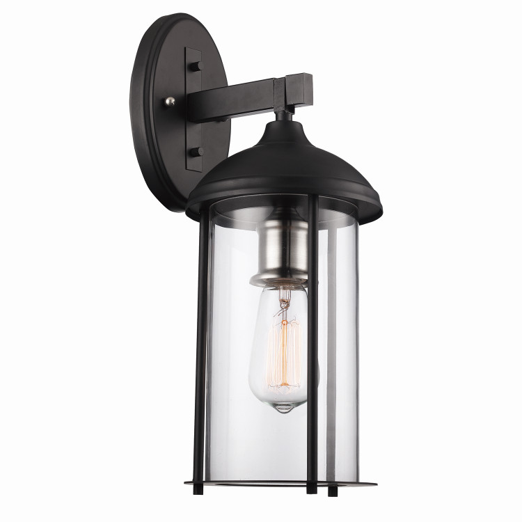 Trans Globe Imports - 50232 BK - One Light Wall Lantern - Blues - Black /Brushed Nickel Trans Globe Imports - 50232 BK - One Light Wall Lantern - Blues - Black /Brushed Nickel