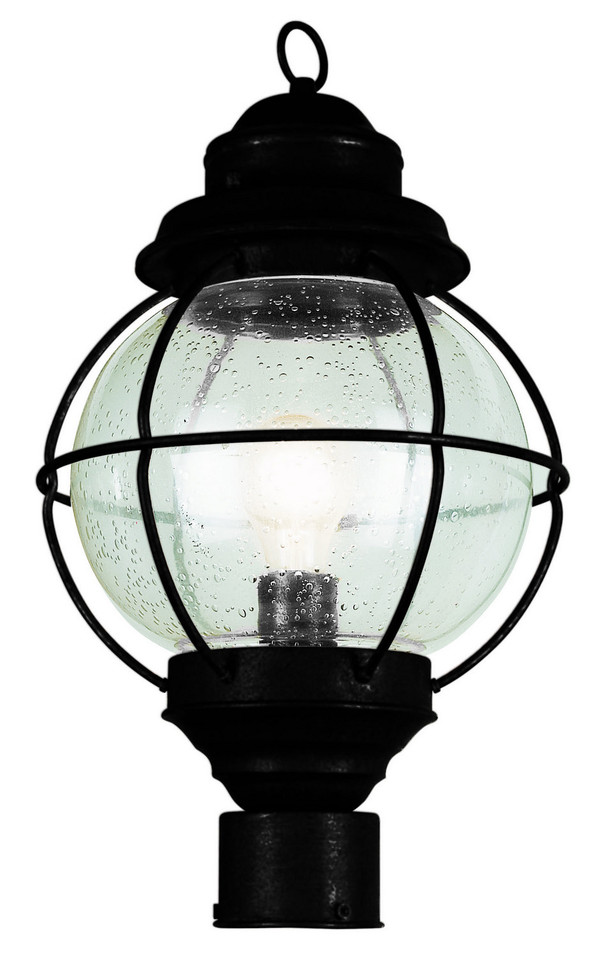 Trans Globe Imports - 69902 BK - One Light Postmount Lantern - Catalina - Black