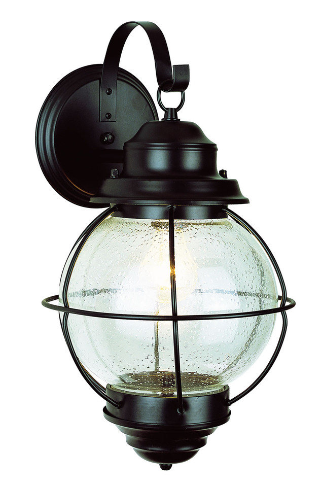 Trans Globe Imports - 69904 BK - One Light Wall Lantern - Catalina - Black Trans Globe Imports - 69904 BK - One Light Wall Lantern - Catalina - Black