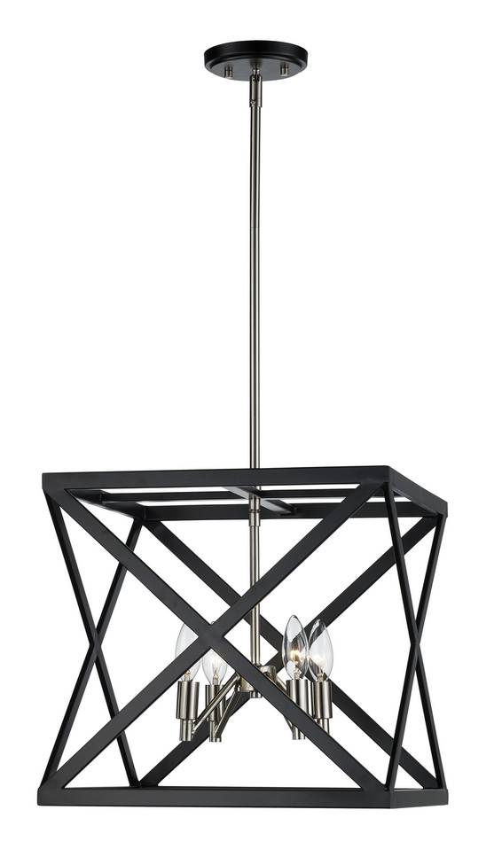Trans Globe Imports - 71055 BK/BN - Four Light Pendant - Black / Brushed Nickel Trans Globe Imports - 71055 BK/BN - Four Light Pendant - Black / Brushed Nickel