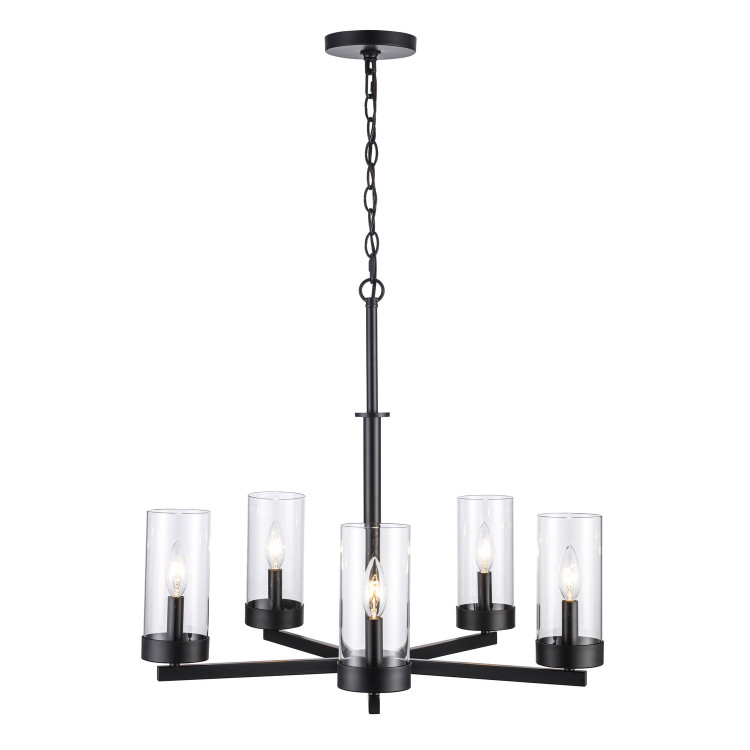 Trans Globe Imports - 71735 BK - Five Light Chandelier - Meadowlark - Black