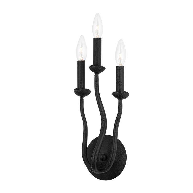 Troy Lighting - B1083-BI - Three Light Wall Sconce - Reign - Black Iron