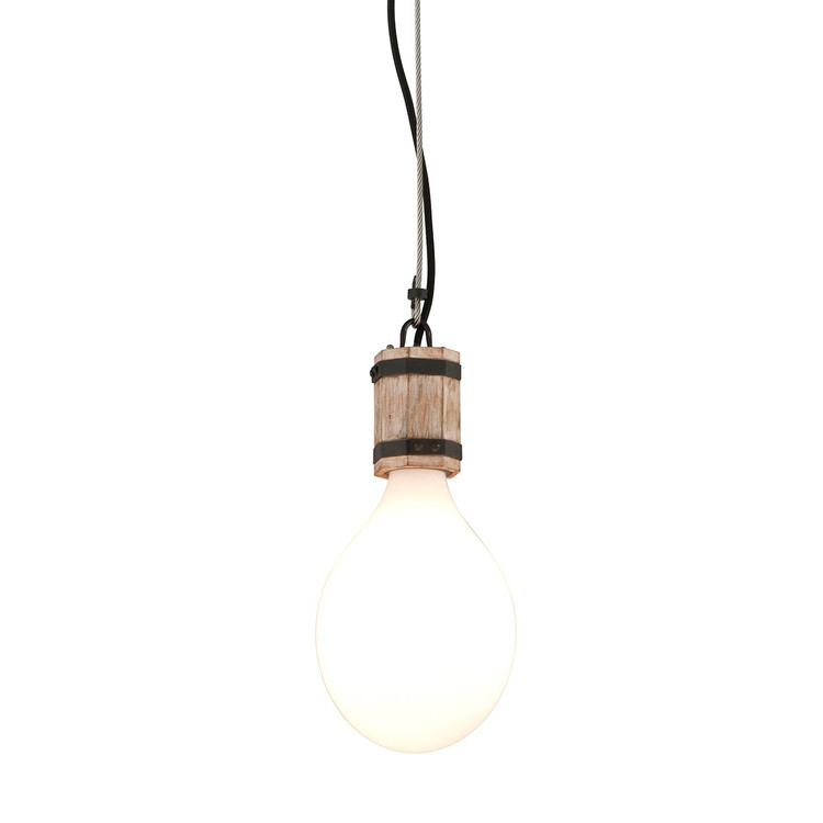 Troy Lighting - F4554 - One Light Pendant - Fulton - Rusty Iron W Salvaged Wood