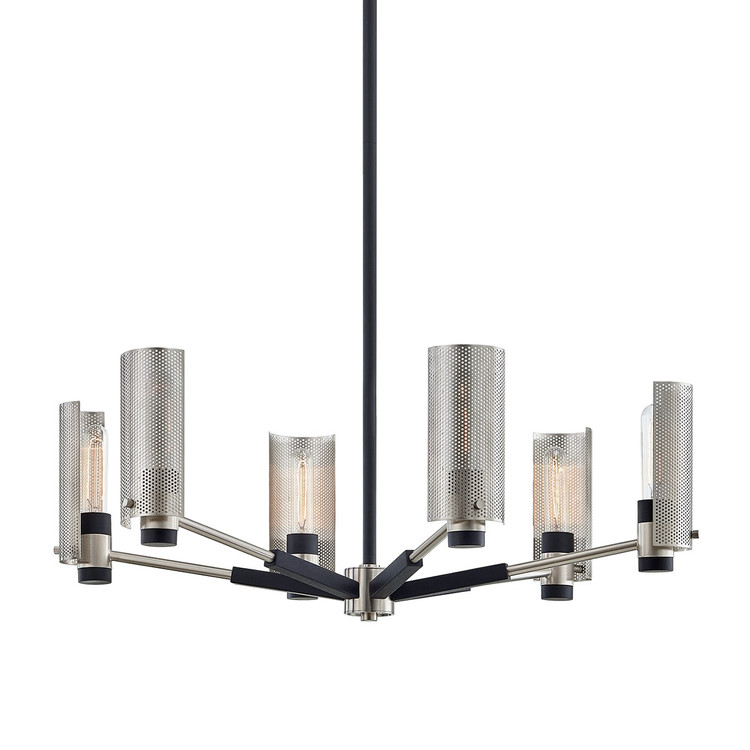 Troy Lighting - F7116-SFB/SN - Six Light Chandelier - Pilsen - Soft Off Black/Satin Nickel