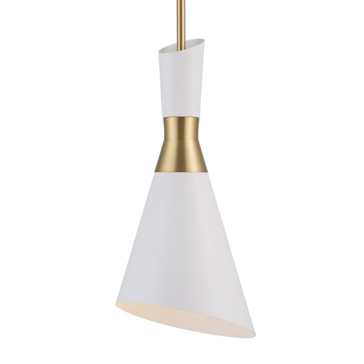 Uttermost - 21560 - One Light Mini Pendant - Eames - Antique Brass & White