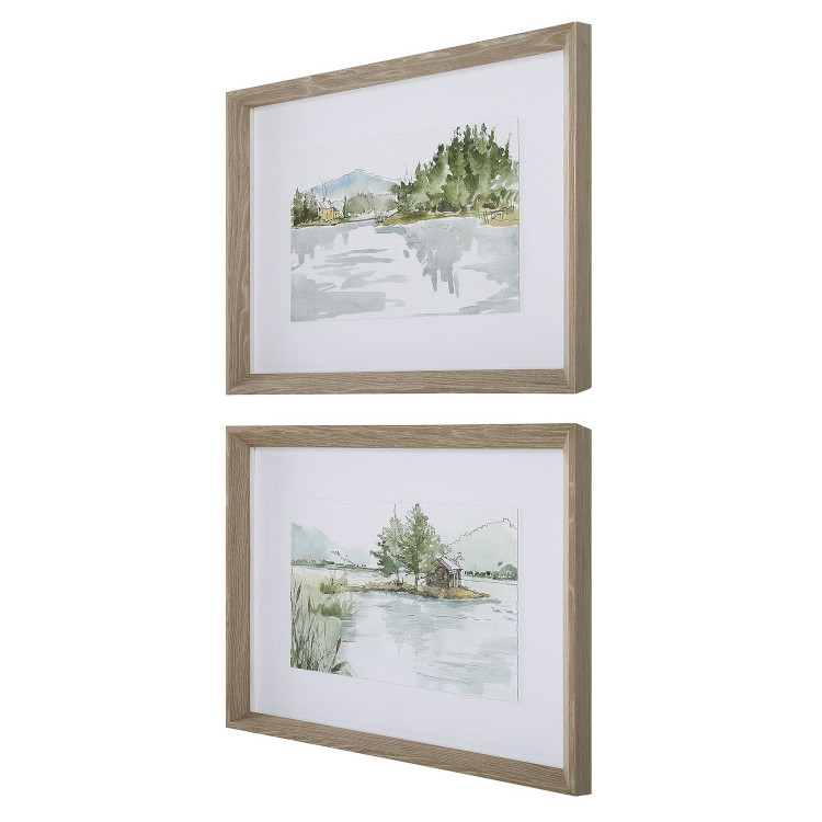 Uttermost - 32288 - Framed Prints Set/2 - Serene - Gray Washed Pine