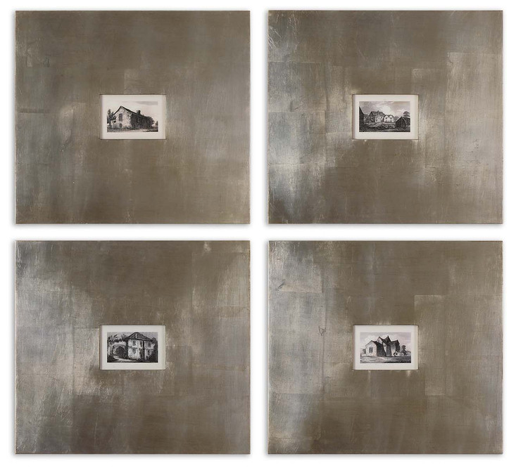 Uttermost - 41295 - Wall Art - Historical Buildings - Champagne Silver Leaf And Light Brown Glaze Uttermost - 41295 - Wall Art - Historical Buildings - Champagne Silver Leaf And Light Brown Glaze