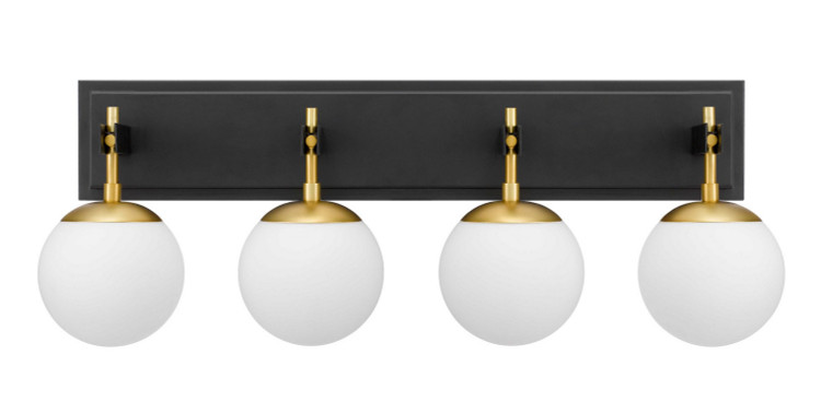 Varaluz - 352B04BLSB - Four Light Bath - Allie - Black/Satin Brass