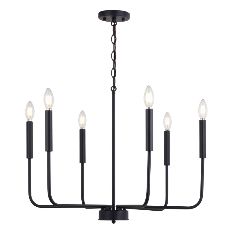 Vaxcel - H0297 - Six Light Chandelier - Belden - Black