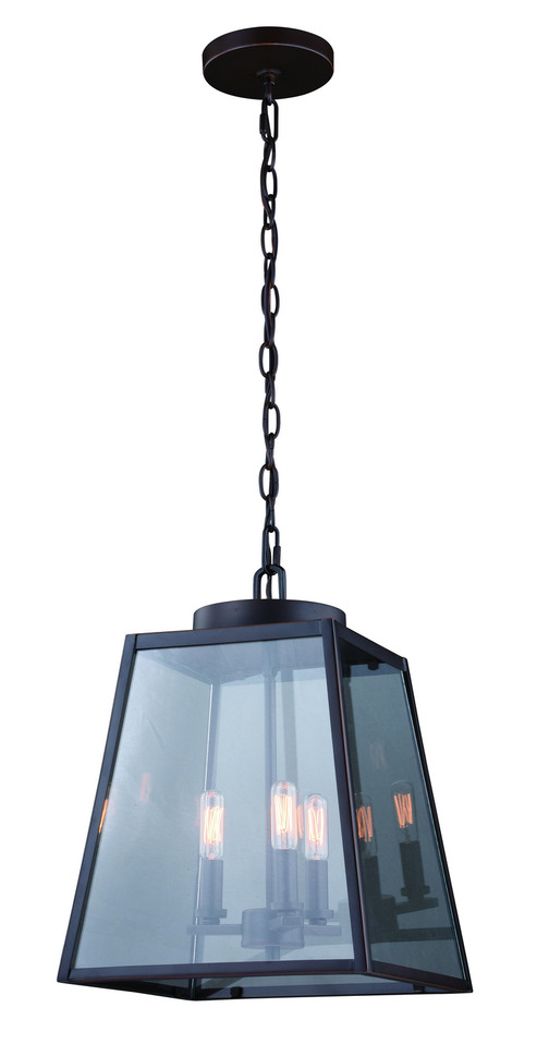 Vaxcel - P0289 - Three Light Pendant - Grant - Burnished Bronze