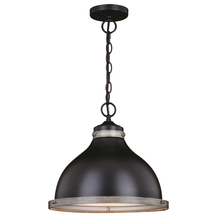 Vaxcel - P0368 - One Light Pendant - Sheffield - New Bronze/Distressed Ash w/Light Silver