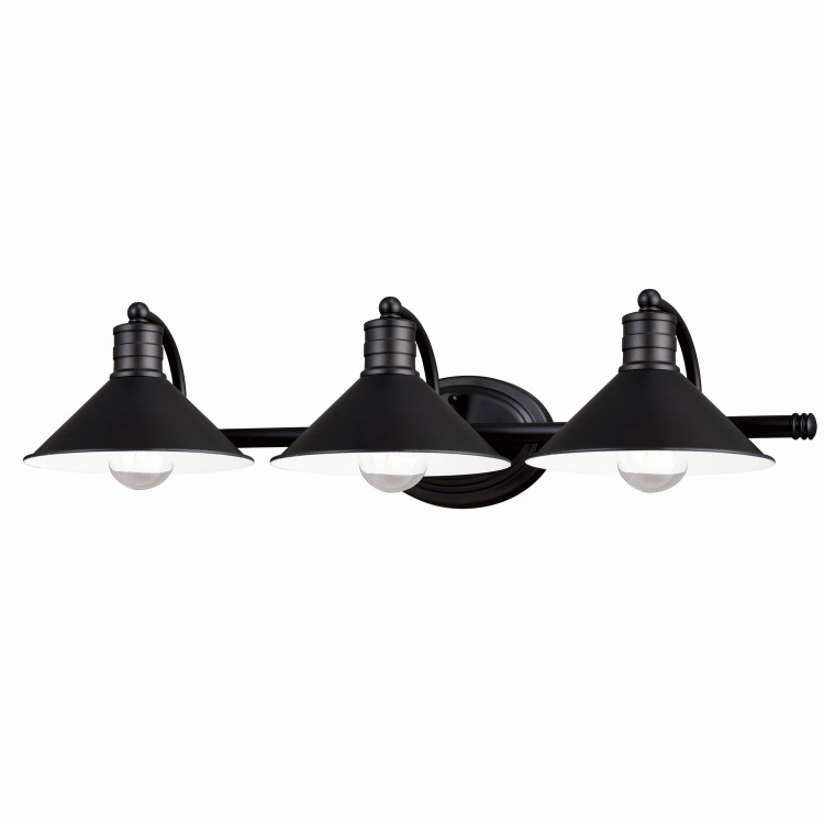 Vaxcel - W0285 - Three Light Vanity - Akron - Oil Rubbed Bronze/Matte White
