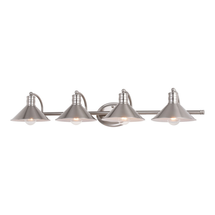 Vaxcel - W0378 - Four Light Vanity - Akron - Satin Nickel/Matte White