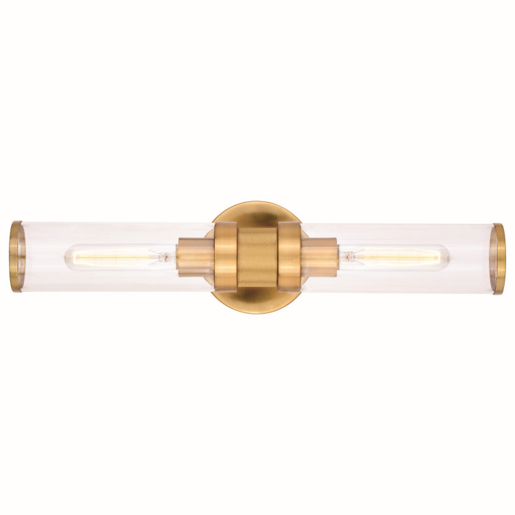 Vaxcel - W0390 - Two Light Wall Sconce - Levitt - Satin Brass