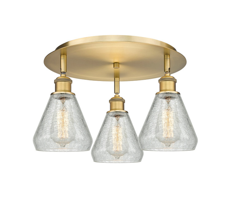 Innovations - 516-3C-BB-G275 - Three Light Flush Mount - Downtown Urban - Brushed Brass