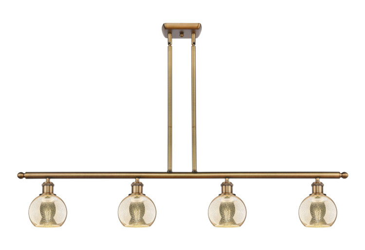 Innovations - 516-4I-BB-G128-6 - Four Light Island Pendant - Ballston - Brushed Brass