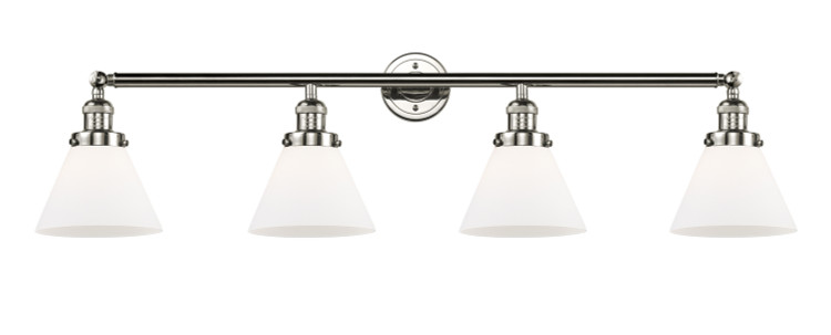 manufacturer_finish:Polished Nickel|manufacturer_glass:Matte White Cased Large Cone|light_output:220.00lm|color_temperature:2200K|cri:99