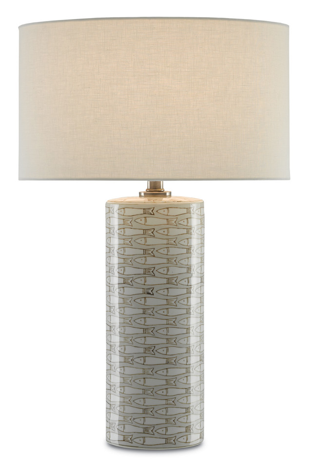 Currey and Company - 6000-0283 - One Light Table Lamp - Fisch - Gray/White