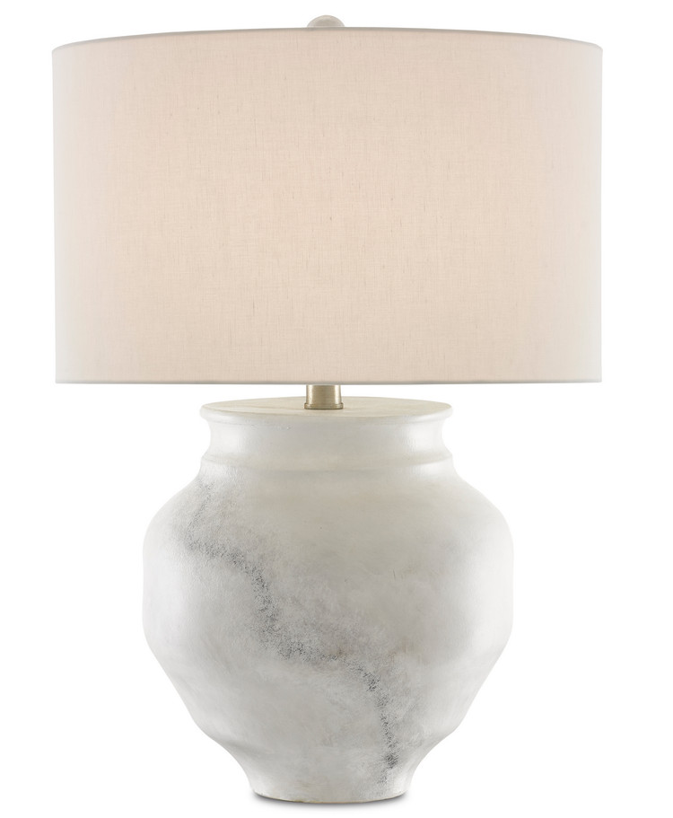 Currey and Company - 6000-0623 - One Light Table Lamp - Kalossi White Table Lamp - White/Gray/Contemporary Silver Leaf