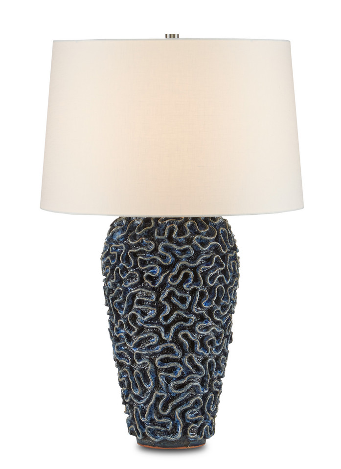 Currey and Company - 6000-0745 - One Light Table Lamp - Milos Collection - Blue