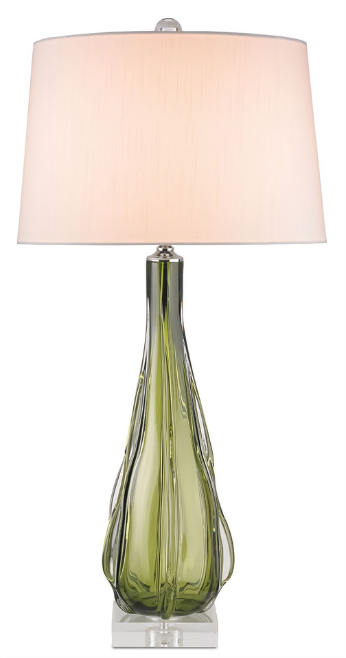 Currey and Company - 6674 - One Light Table Lamp - Zephyr Green Table Lamp - Green/Clear