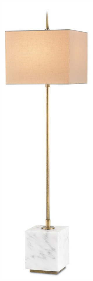 Currey and Company - 6975 - One Light Table Lamp - Thompson Collection - Brass/White