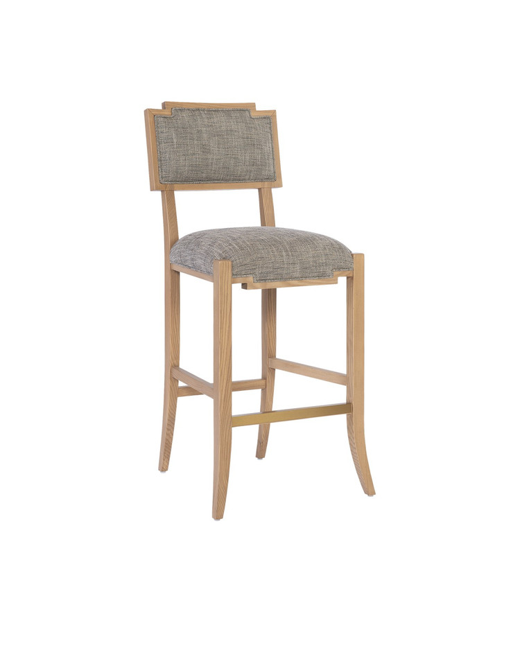 Currey and Company - 7000-1012 - Bar Stool - Melanie Collection - Blonde Ash Wood/Brass