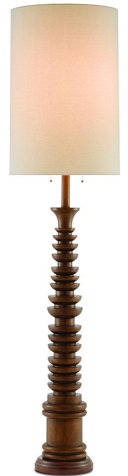 Currey and Company - 8000-0034 - Two Light Floor Lamp - Malayan Collection - Natural