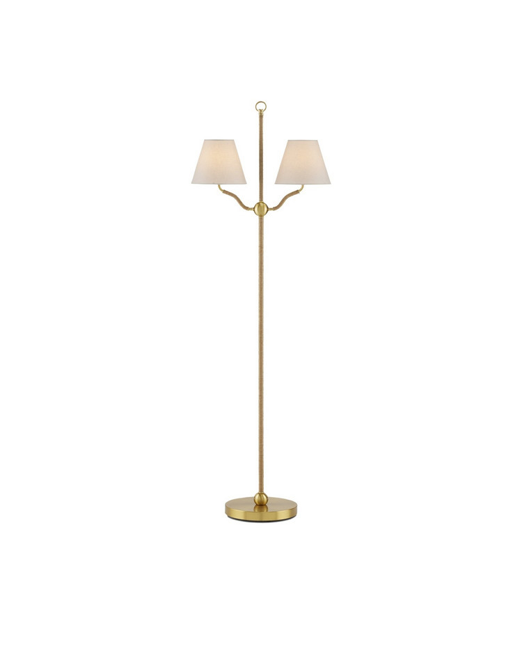 Currey and Company - 8000-0116 - Two Light Floor Lamp - Sirocco Collection - Antique Brass