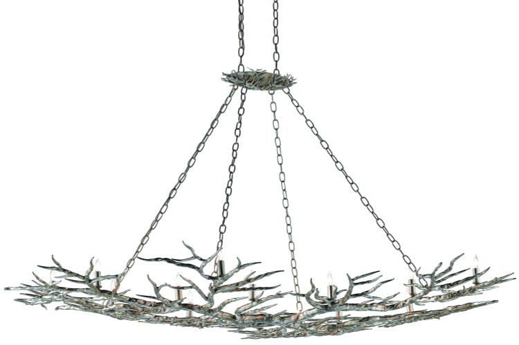 Currey and Company - 9000-0367 - 14 Light Chandelier - Rainforest Collection - Silver Leaf Currey and Company - 9000-0367 - 14 Light Chandelier - Rainforest Collection - Silver Leaf