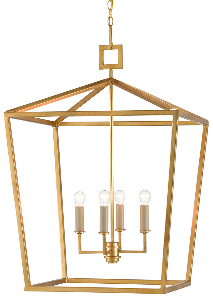 Currey and Company - 9000-0405 - Four Light Lantern - Denison Collection - Contemporary Gold Leaf