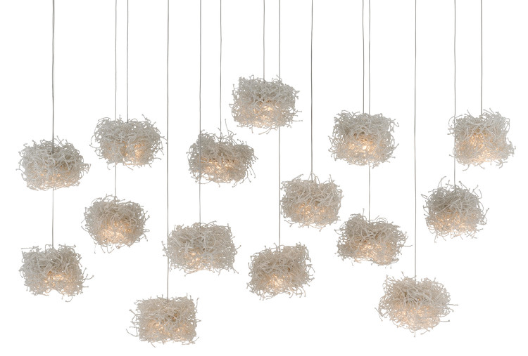 Currey and Company - 9000-0699 - 15 Light Pendant - Birds Nest - Clear/Silver