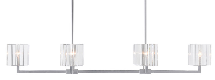 Currey and Company - 9000-0747 - Six Light Chandelier - Valerio Collection - Silver Leaf