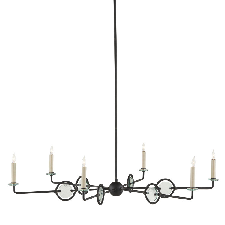 Currey and Company - 9000-0969 - Six Light Chandelier - Privateer - Blacksmith/Clear