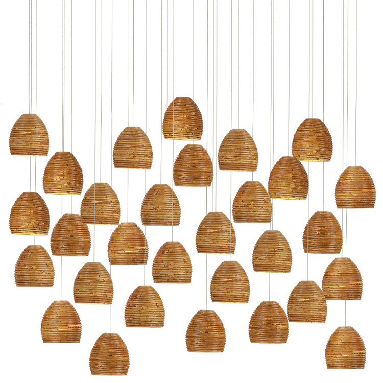 Currey and Company - 9000-1003 - 30 Light Pendant - Beehive Collection - Natural