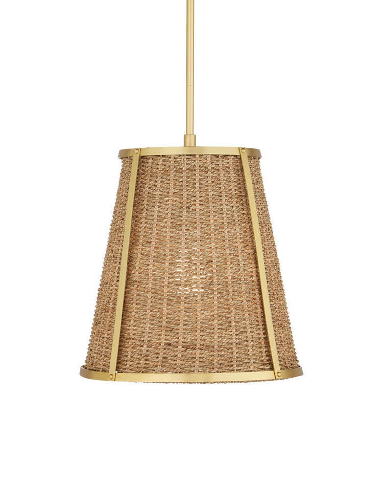 Currey and Company - 9000-1122 - One Light Pendant - Deauville Collection - Natural/Polished Brass