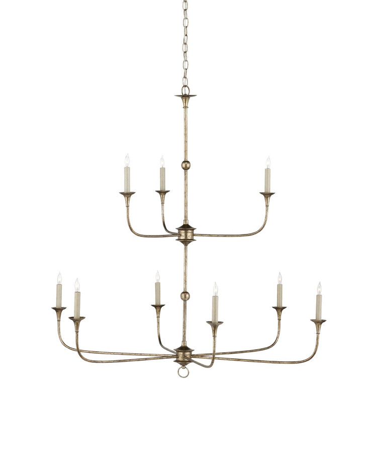 Currey and Company - 9000-1129 - Nine Light Chandelier - Nottaway Collection - Pyrite Bronze