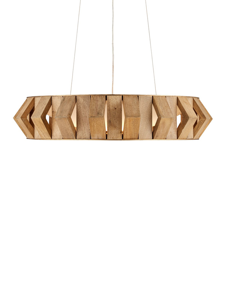 Currey and Company - 9000-1147 - One Light Chandelier - Plunge Collection - Toffee/Brass/White
