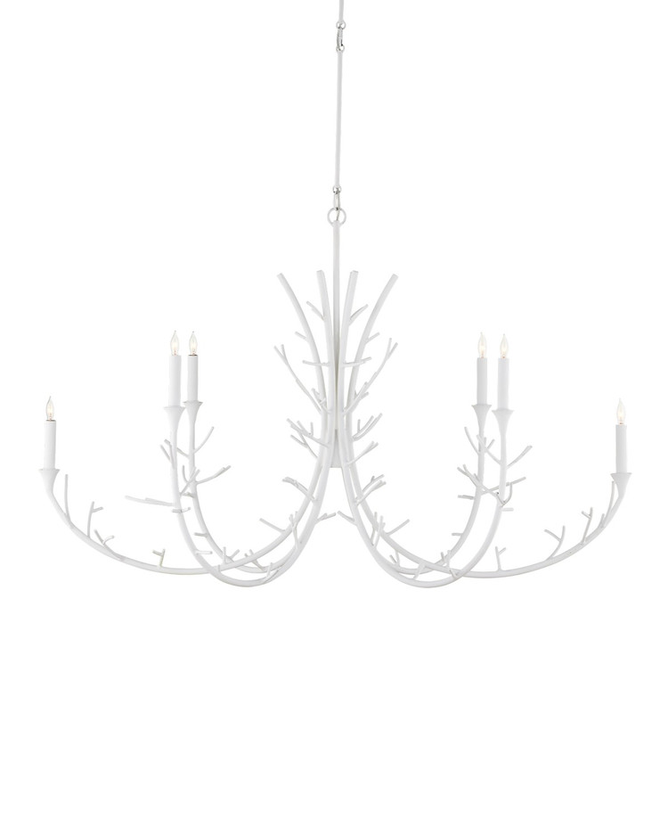 Currey and Company - 9000-1207 - Six Light Chandelier - Twiggy - Gesso White