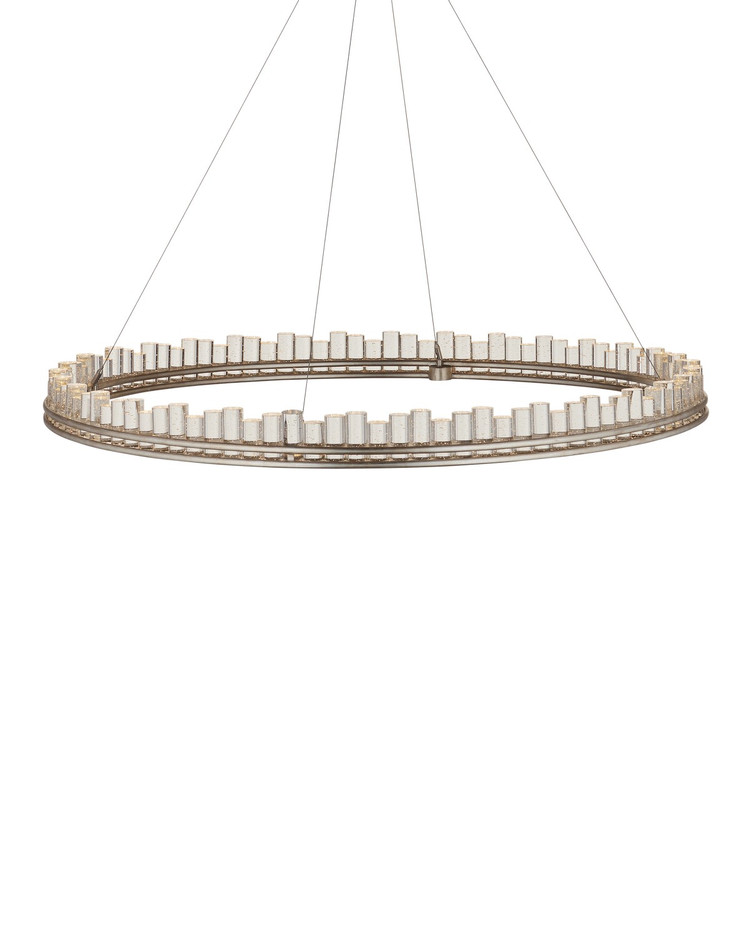 Currey and Company - 9000-1221 - One Light Chandelier - Pleiades - Contemporary Silver Leaf/Contemporary Silver/Clear