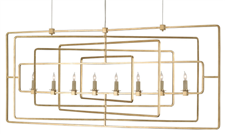 Currey and Company - 9542 - Eight Light Chandelier - Metro Collection - Contemporary Gold Leaf