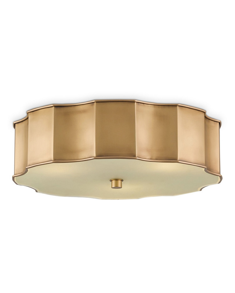 Currey and Company - 9999-0001 - LED Flush Mount - Wexford - Antique Brass/Frosted
