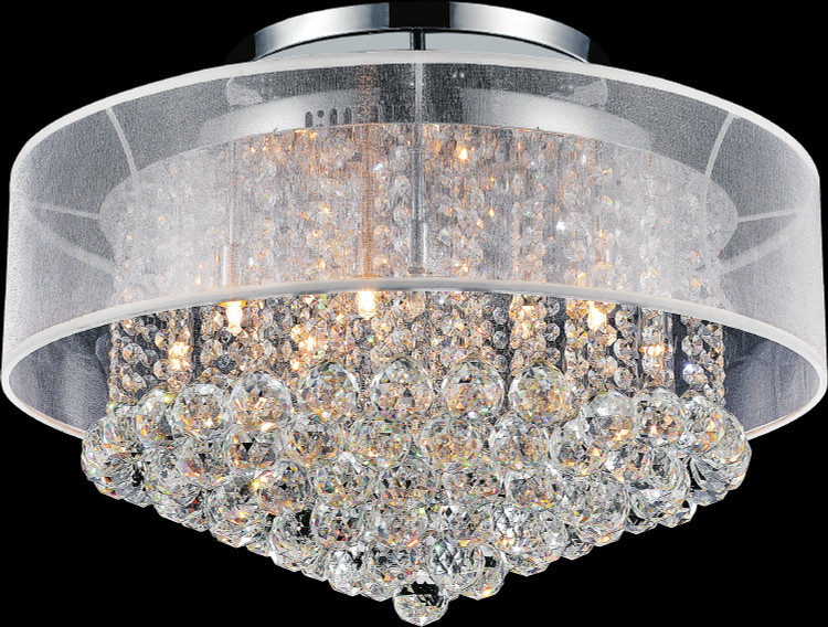 CWI Lighting - 5062C24C (Clear + W) - 12 Light Flush Mount - Radiant - Chrome