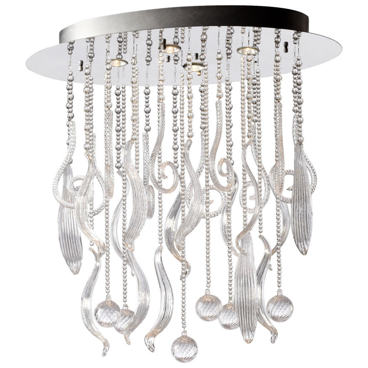 Cyan - 04668 - Four Light Pendant - Mirabelle - Chrome