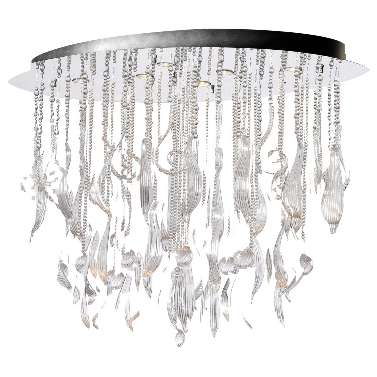 Cyan - 04669 - Six Light Pendant - Mirabelle - Chrome