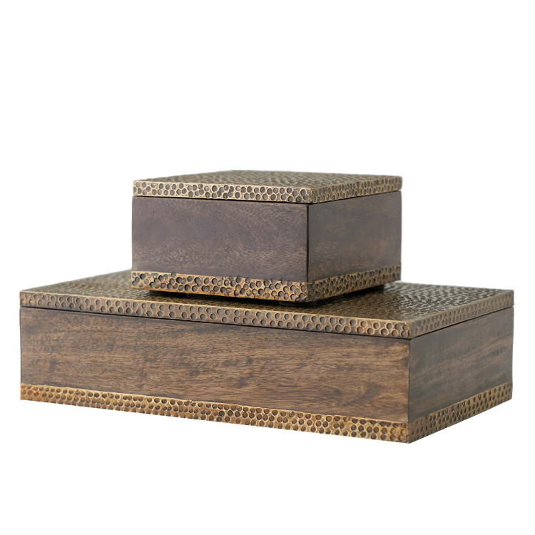 Arteriors - ARI03 - Boxes Set of 2 - Turneyes - Dark Walnut